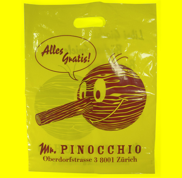 Witziger Plastiksack (Pinocchio: "Alles gratis")